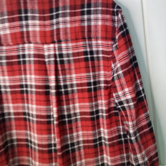 Bogari Shirt Men S Button Up Long Sleeve Plaid Red Black - Picture 15 of 16